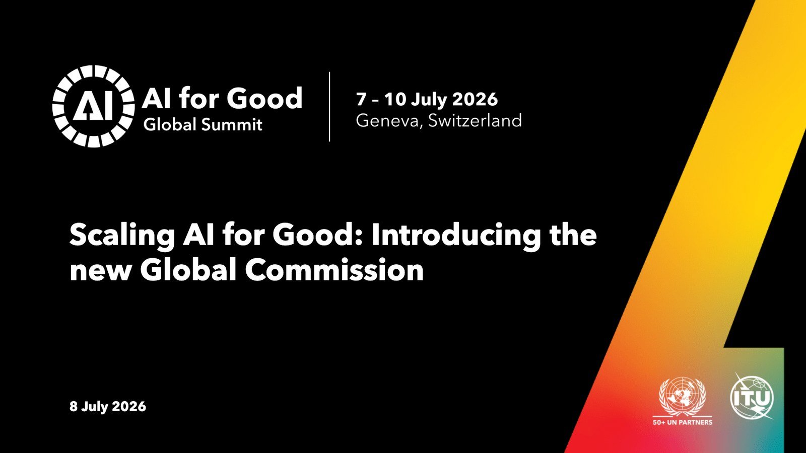 A speaker at an AI for Good Global Summit session