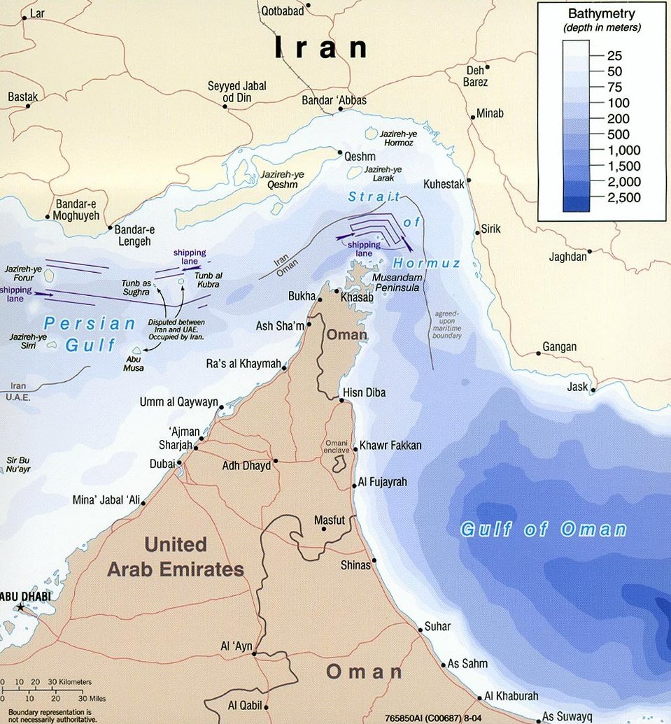 Open sea and shipping route